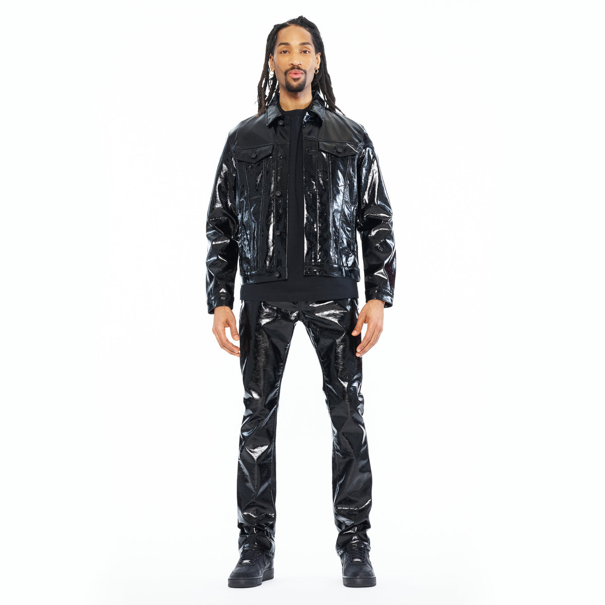 Cult's Type II Patten Leather Black Jacket In Black