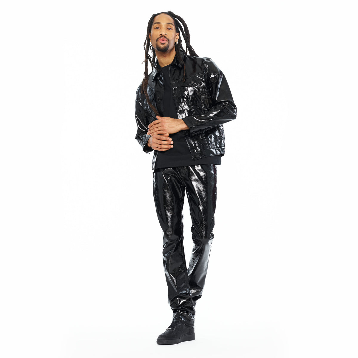Cult's Type II Patten Leather Black Jacket In Black