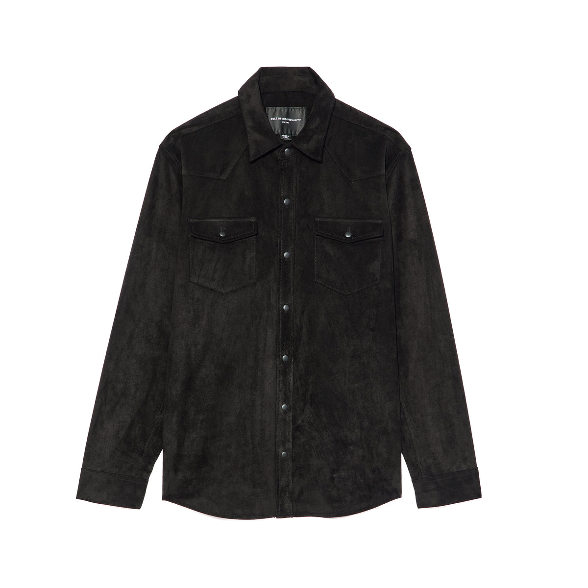 Cult's Classic Suede Full Button Shirt In Black