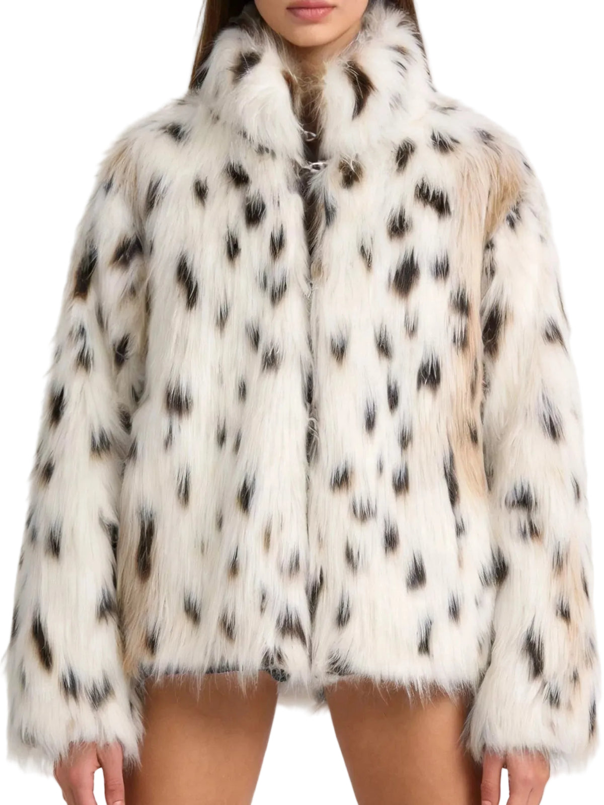 Faux Fur Leopard Turtleneck Outerwear