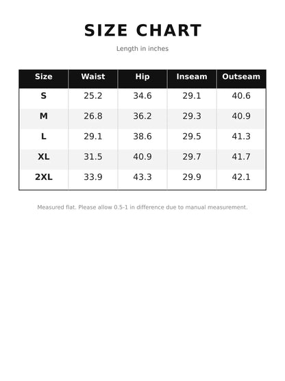 Size chart for the high-waisted distressed wide-leg jeans