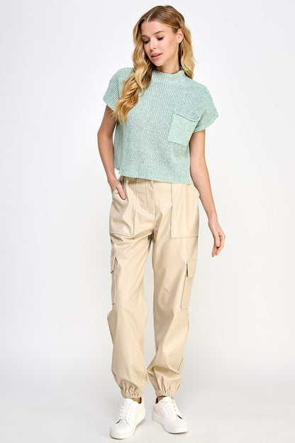 Relaxed Leather Cargo Pants