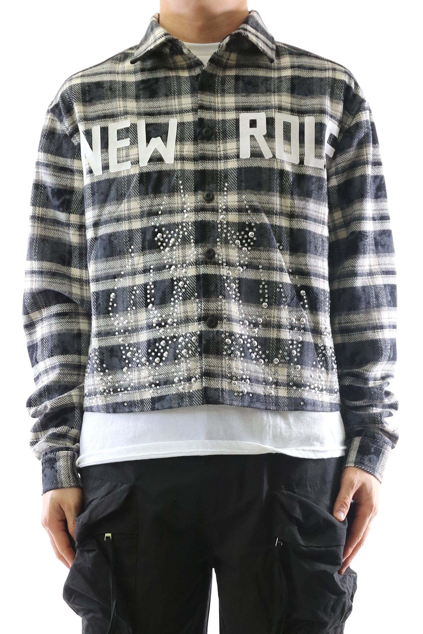 Heavy Flannel Crop Top Button Down Shirt
