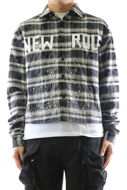 Heavy Flannel Crop Top Button Down Shirt