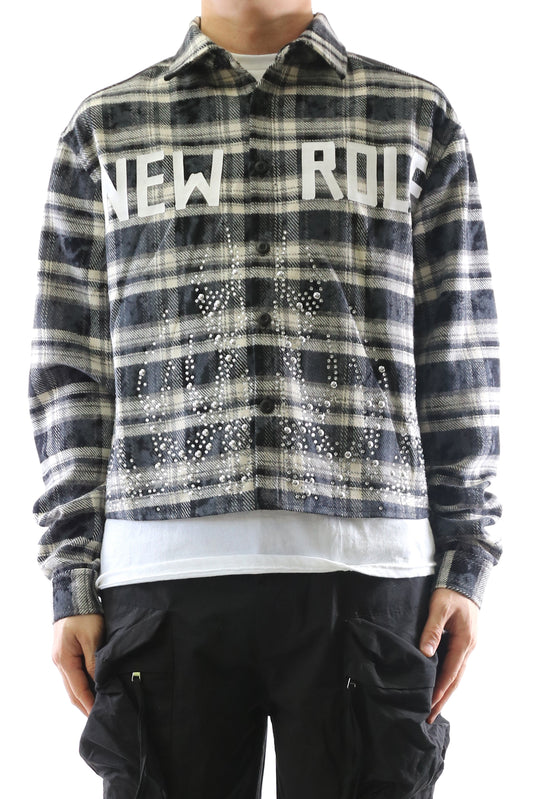 Heavy Flannel Crop Top Button Down Shirt