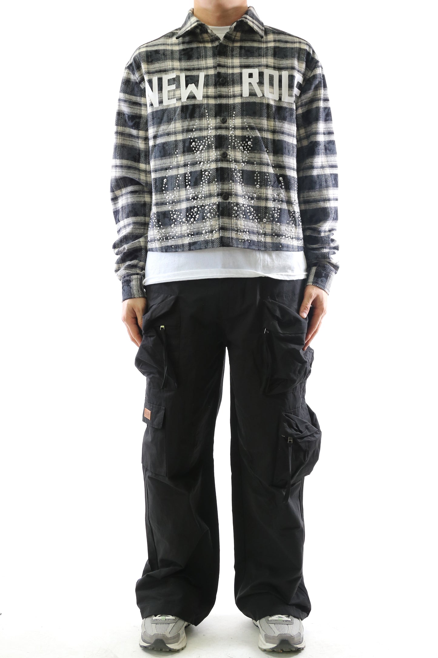 Heavy Flannel Crop Top Button Down Shirt