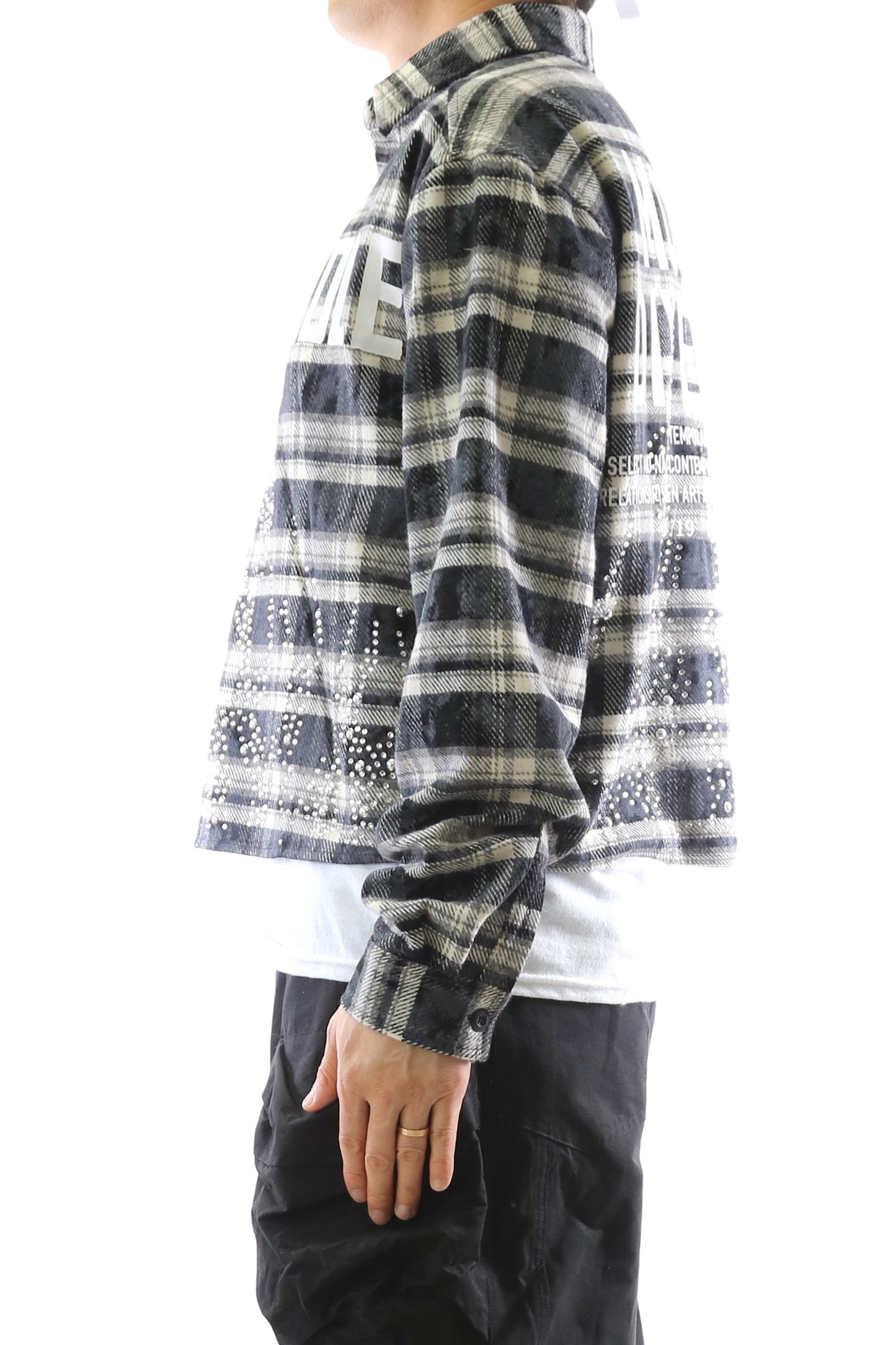 Heavy Flannel Crop Top Button Down Shirt