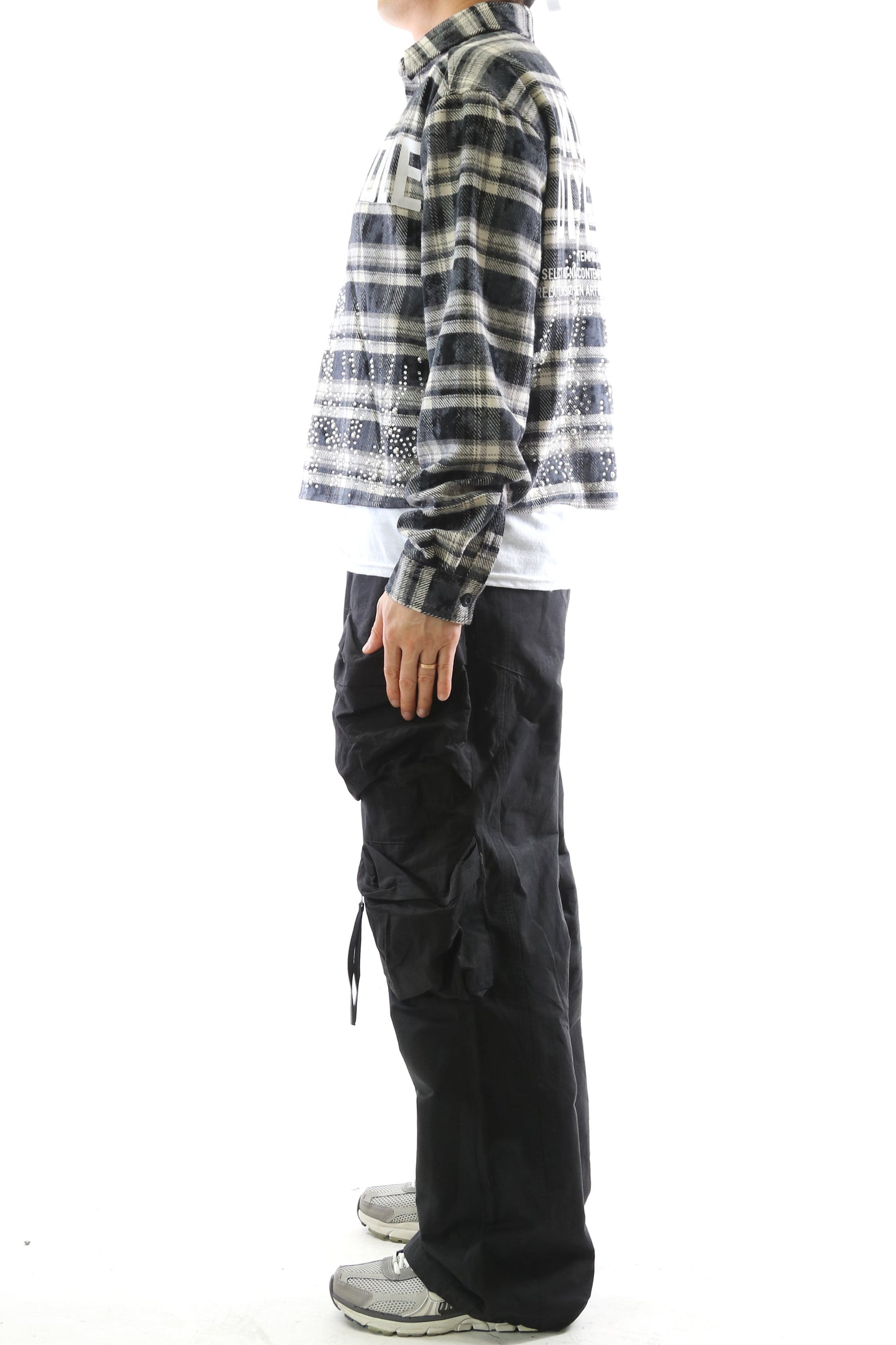 Heavy Flannel Crop Top Button Down Shirt