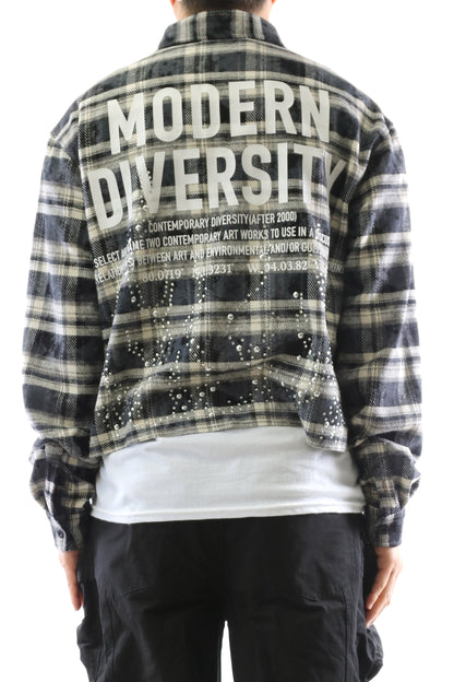 Heavy Flannel Crop Top Button Down Shirt