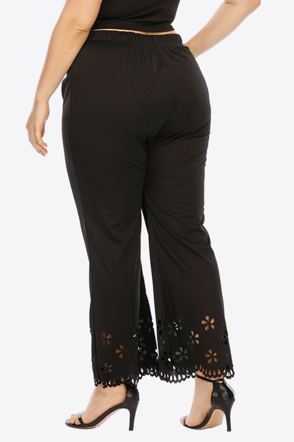 Plus Size Openwork Elastic Waist Pants