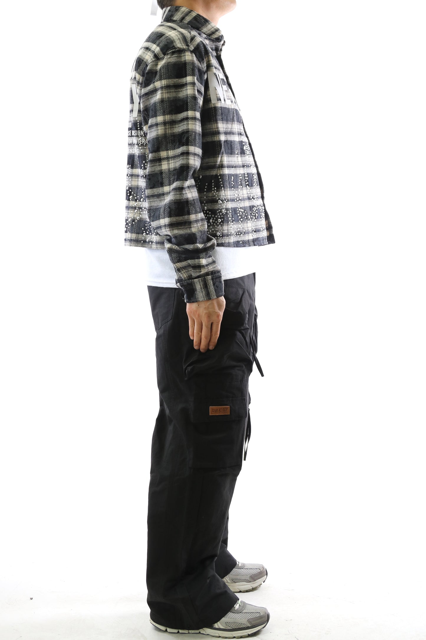 Heavy Flannel Crop Top Button Down Shirt
