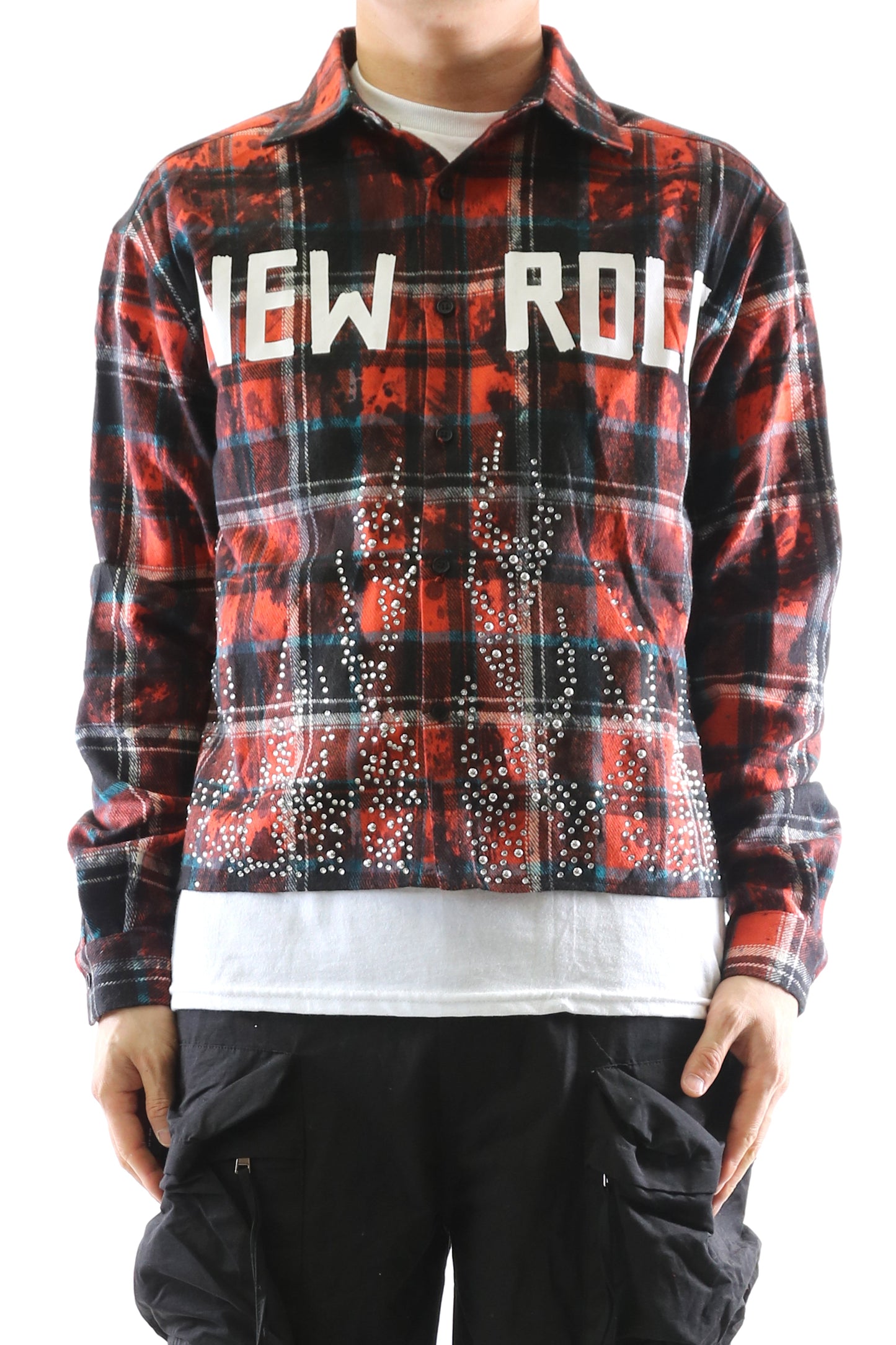 Heavy Flannel Crop Top Button Down Shirt
