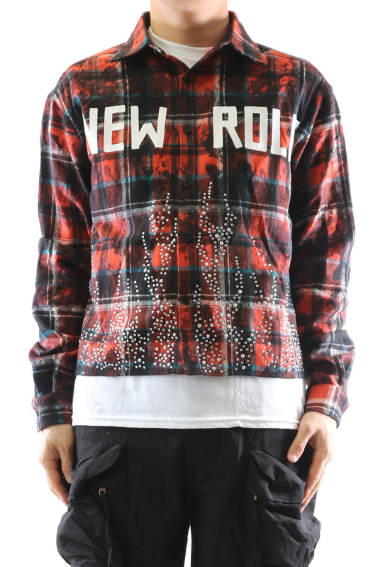 Heavy Flannel Crop Top Button Down Shirt