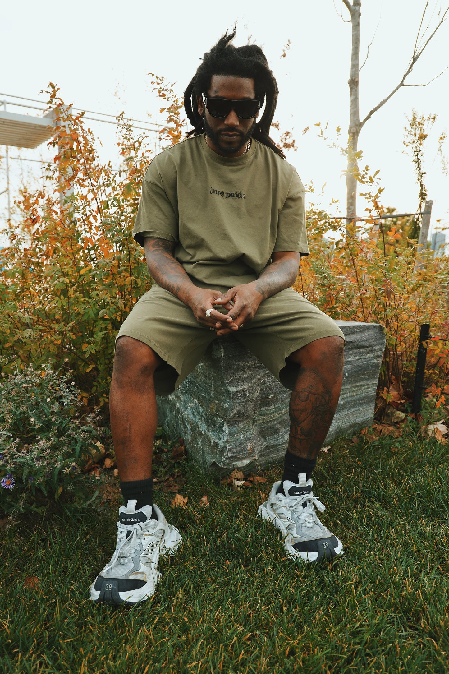 Dues Paid Oversize Shirt | Military Green