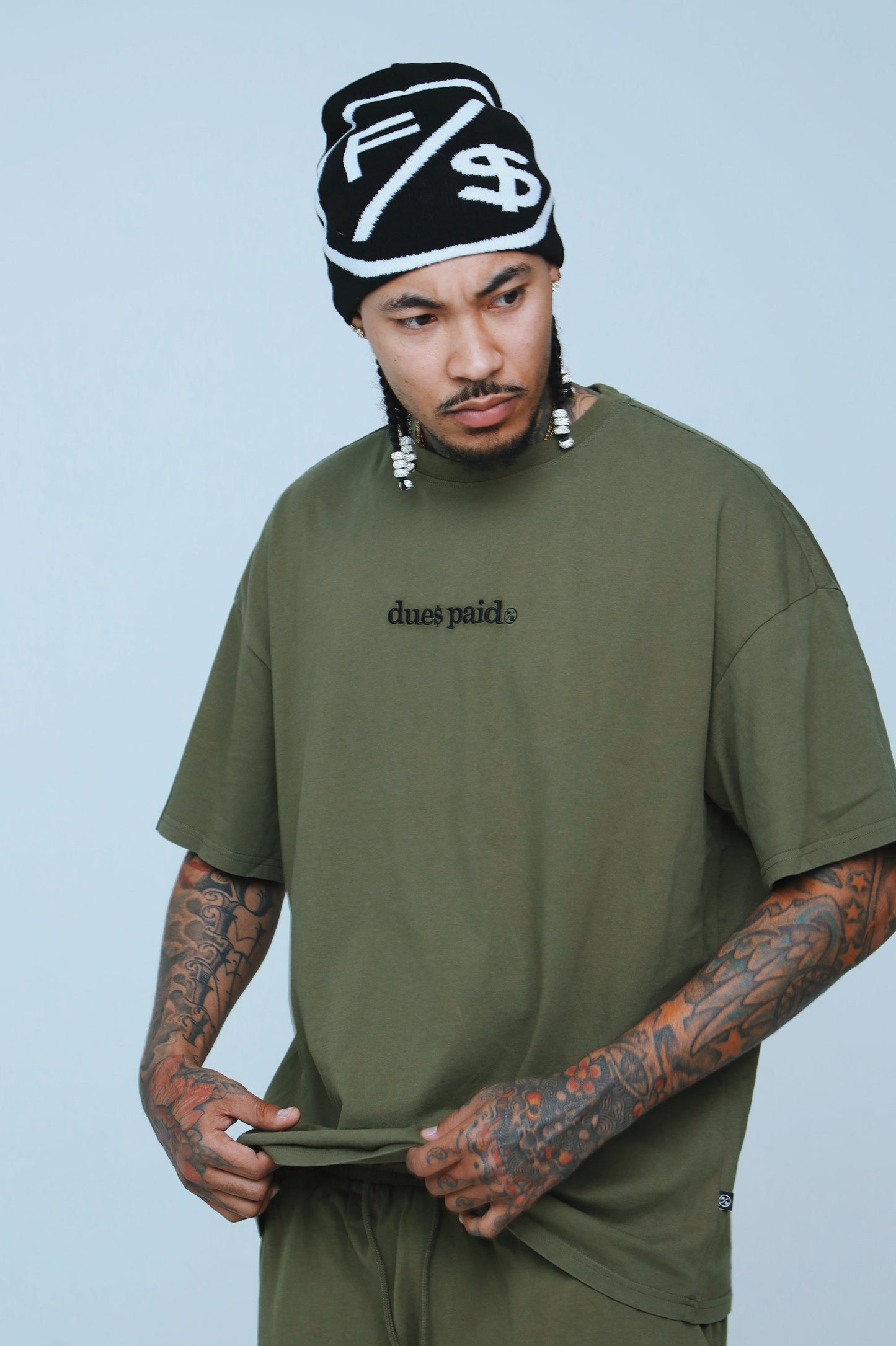 Dues Paid Oversize Shirt | Military Green