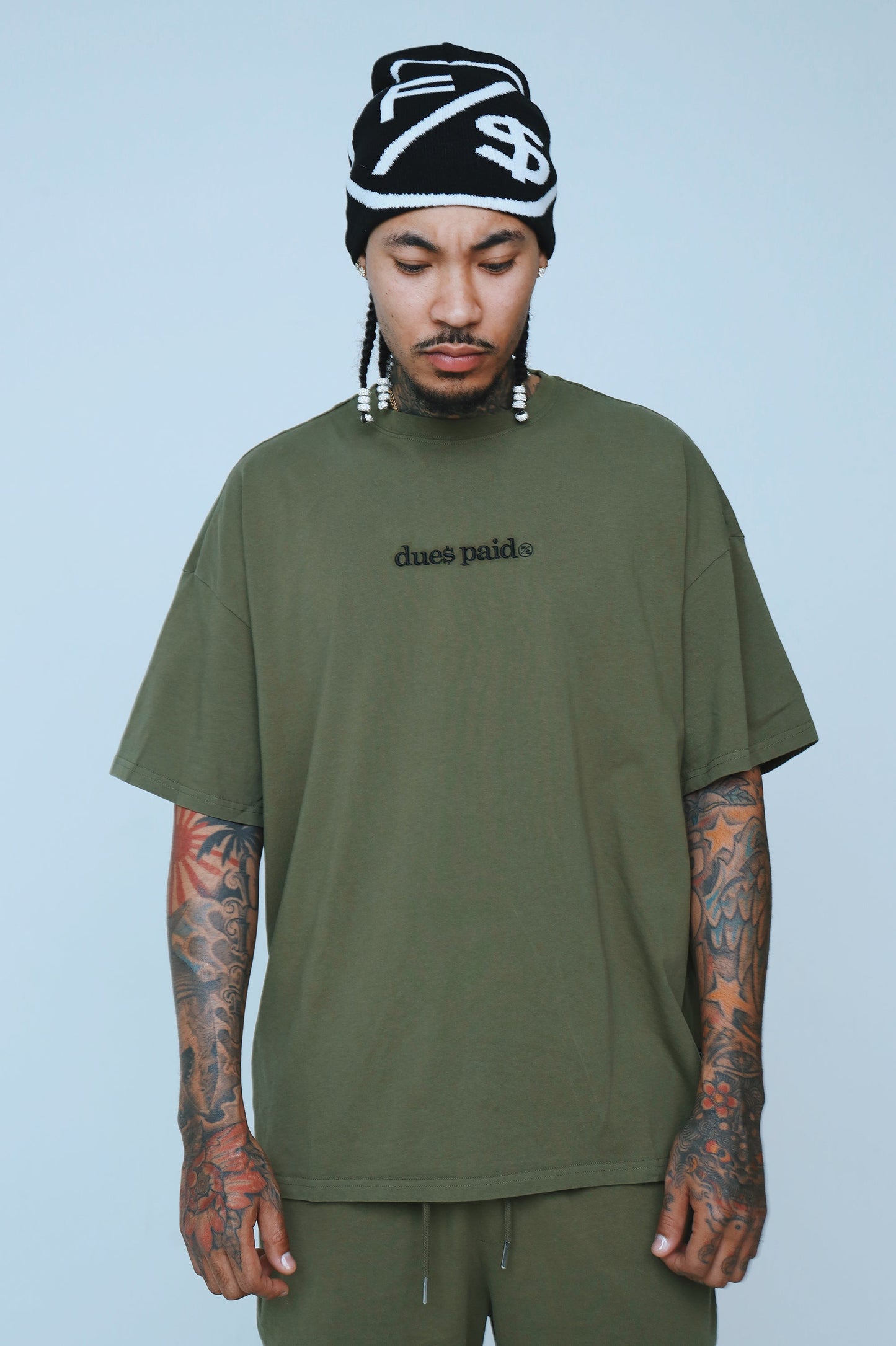 Dues Paid Oversize Shirt | Military Green