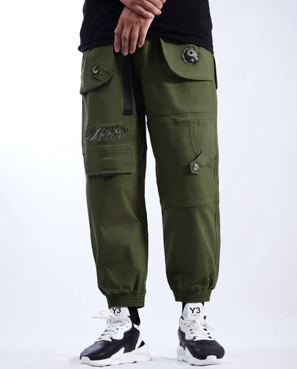Yin Yang Army Green Cargo Pants