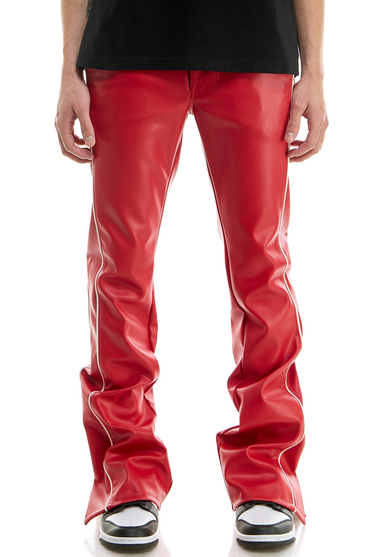 Leather Skinny Flare Fit Pants