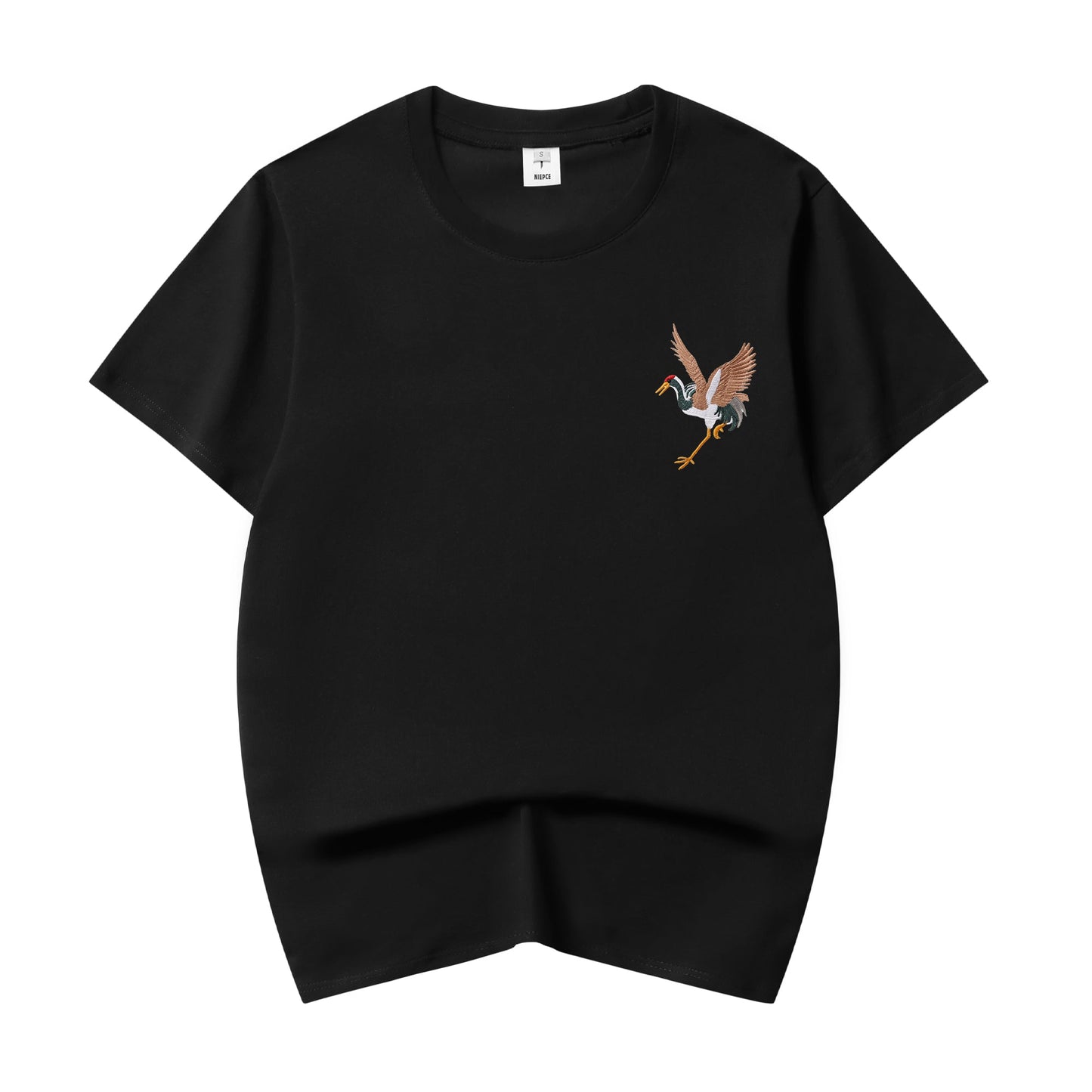 Flying Crane Embroidery Tee