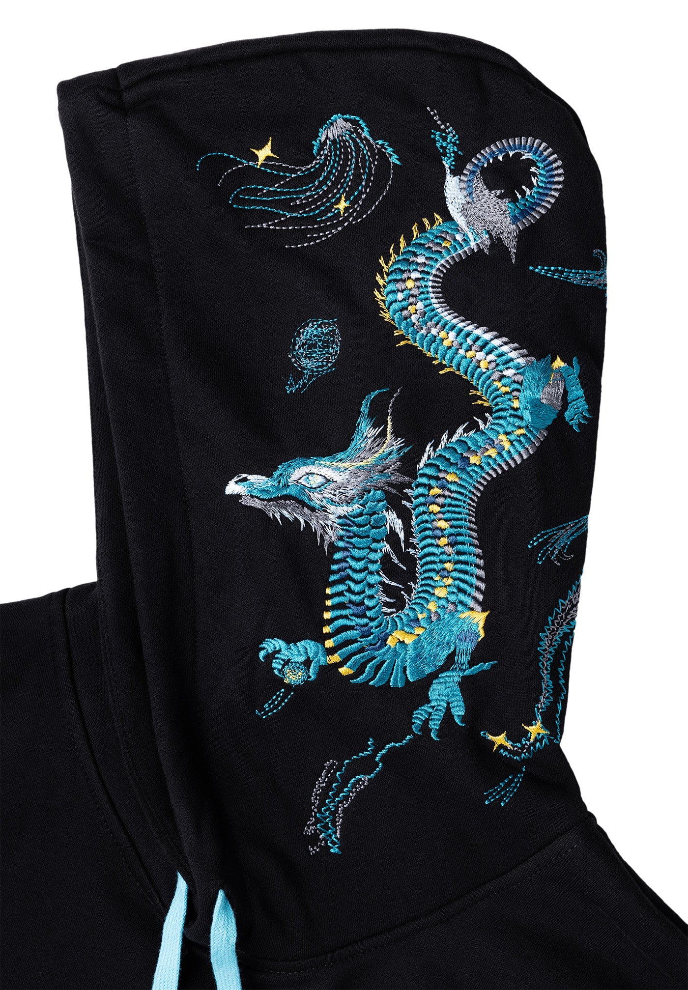 Blue Dragon Embroidery Hoodie