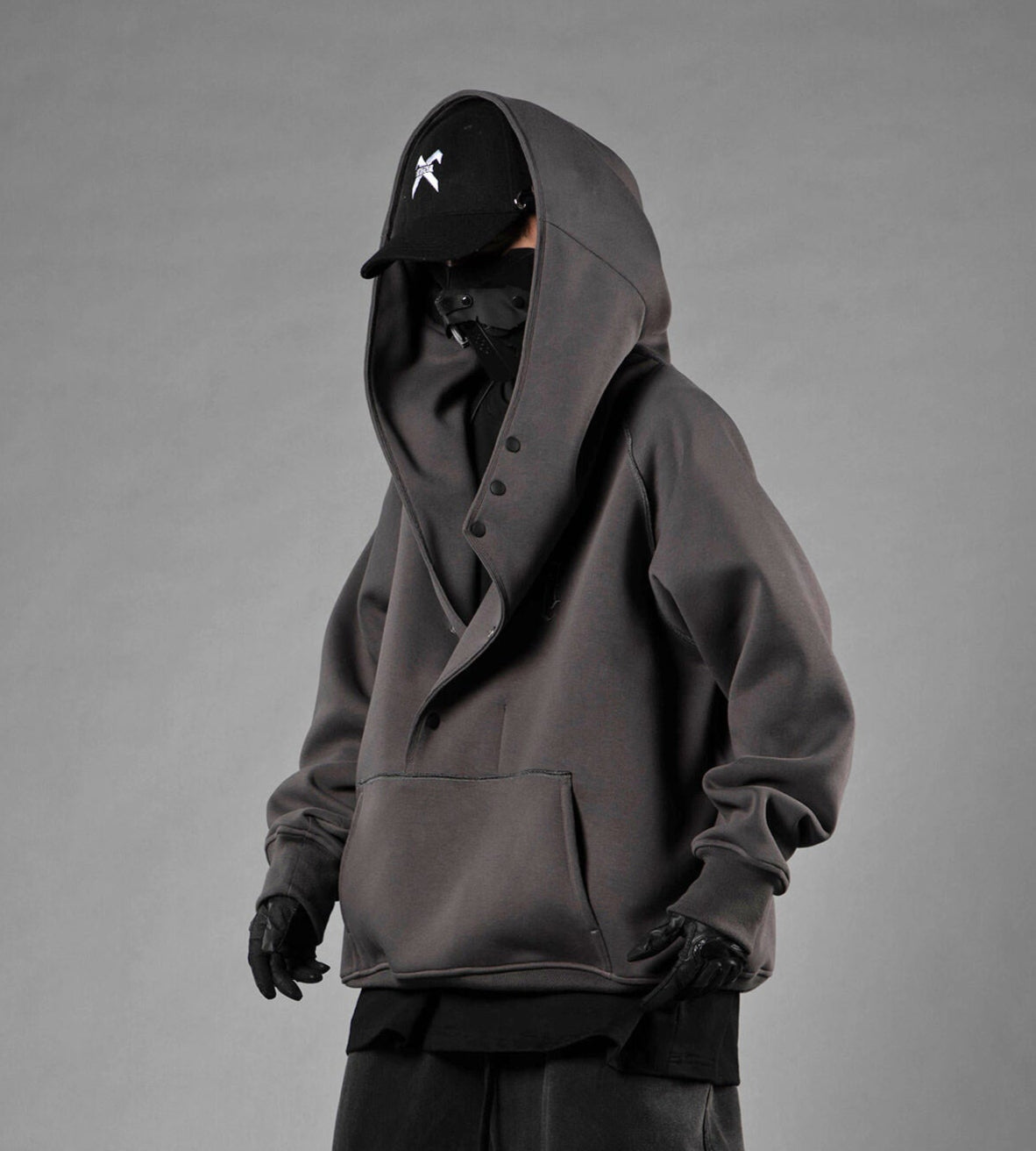 Layered Hoodie |Gray
