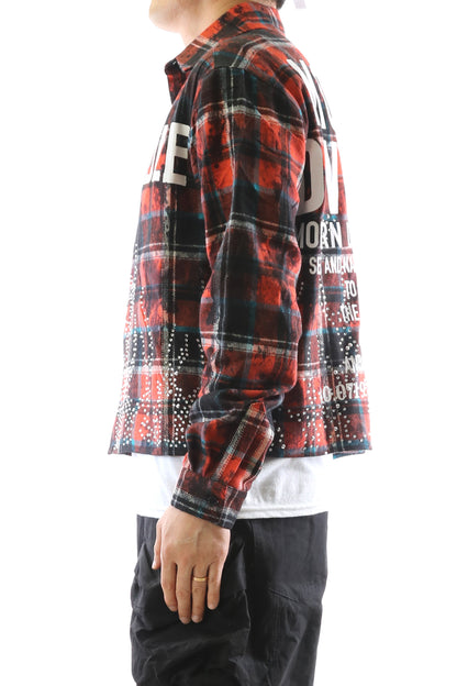 Heavy Flannel Crop Top Button Down Shirt