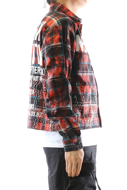 Heavy Flannel Crop Top Button Down Shirt