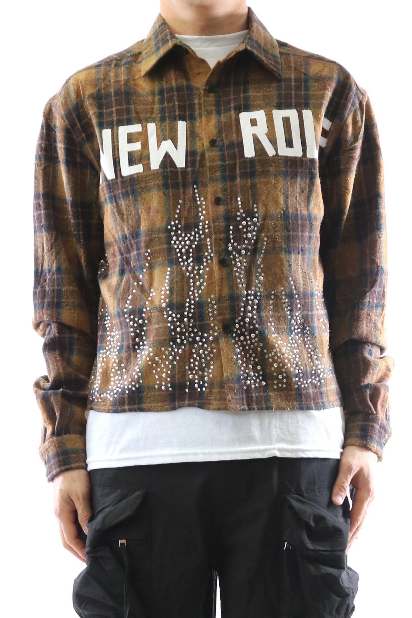 Heavy Flannel Crop Top Button Down Shirt