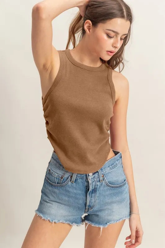 Mineral Wash Rib Knit Tank.