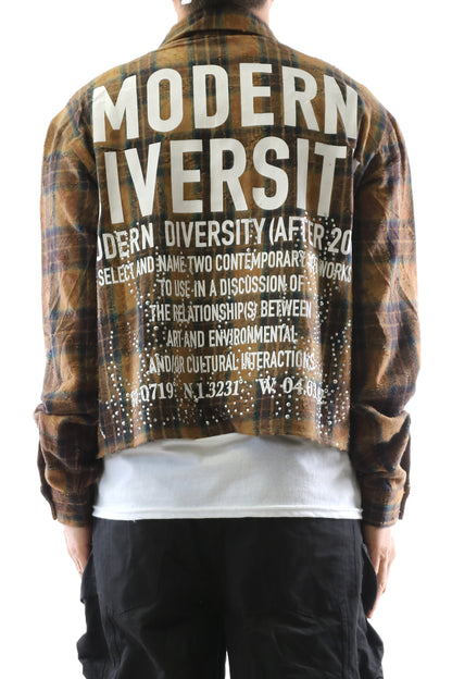 Heavy Flannel Crop Top Button Down Shirt