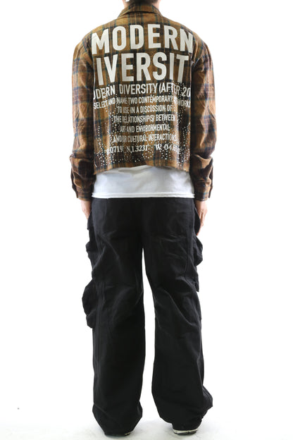 Heavy Flannel Crop Top Button Down Shirt