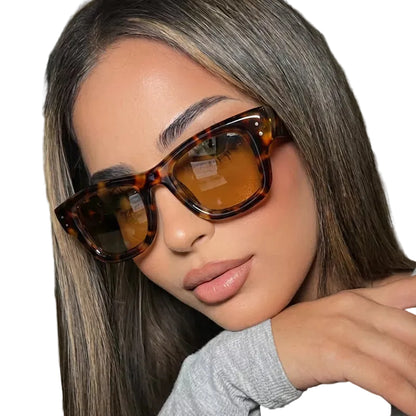 Oversized Rectangular Gradient Lens Sunglasses