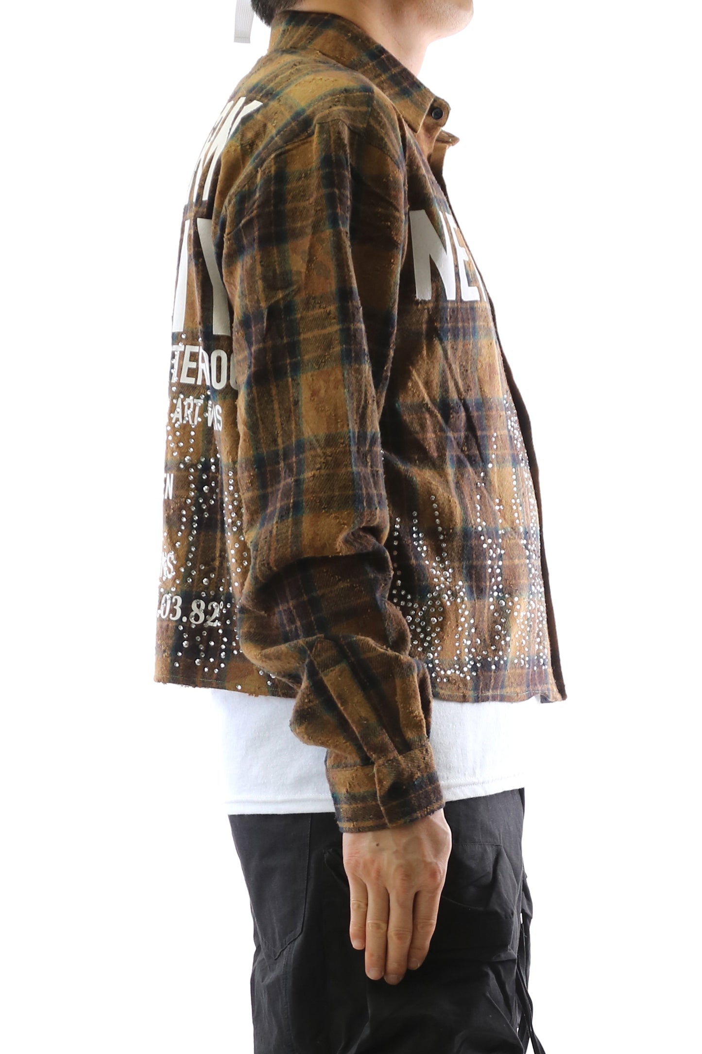 Heavy Flannel Crop Top Button Down Shirt