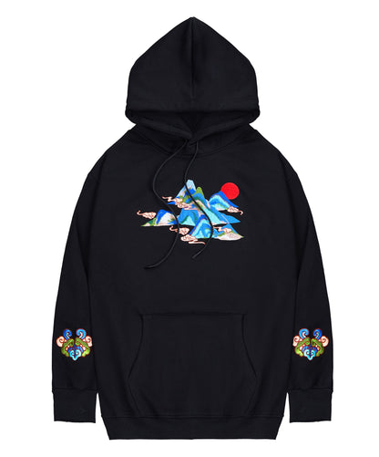 Mountains Embroidery Hoodie