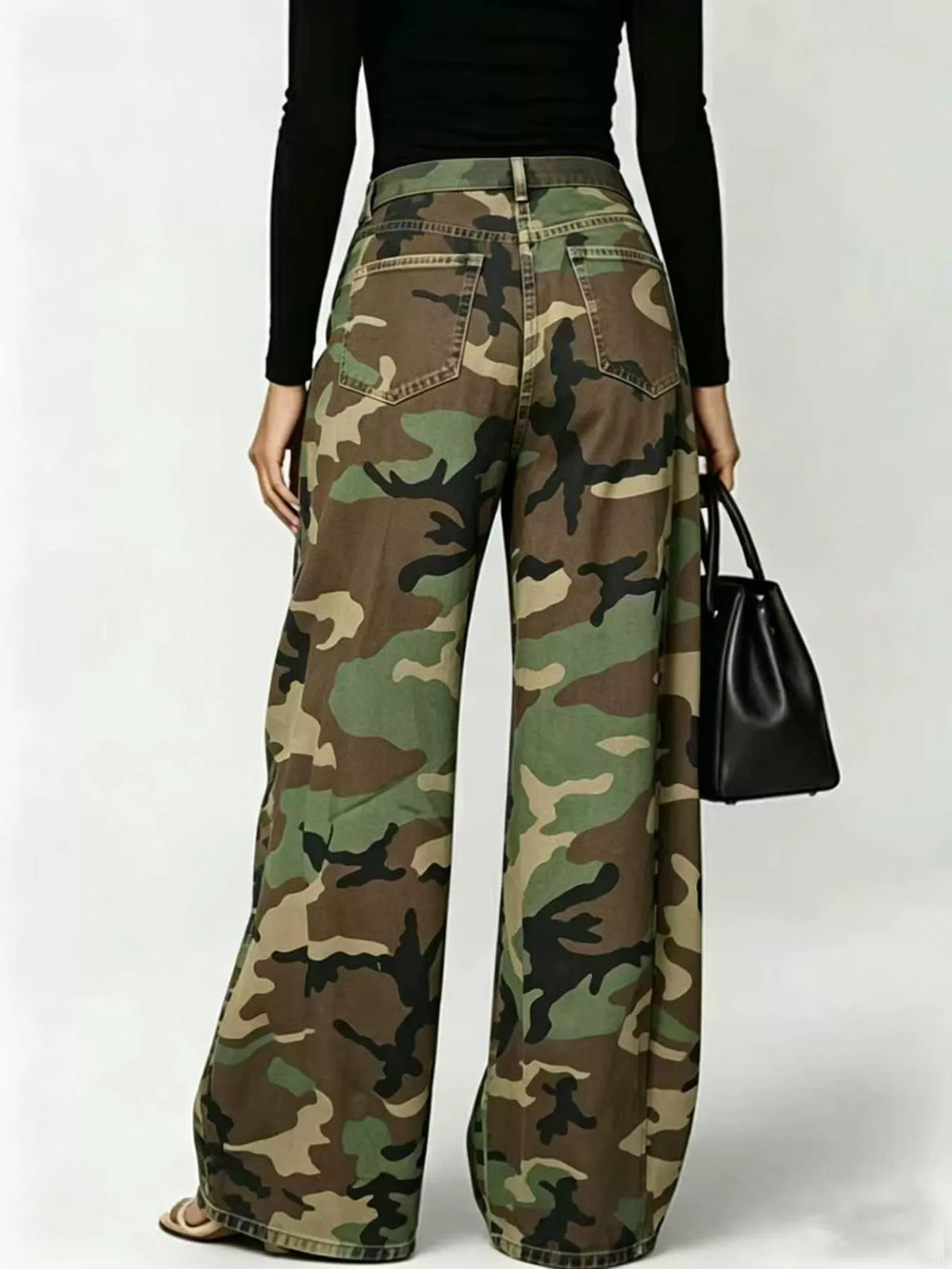 Camouflage Wide-Leg Jeans — alternate product view | KRIFFA