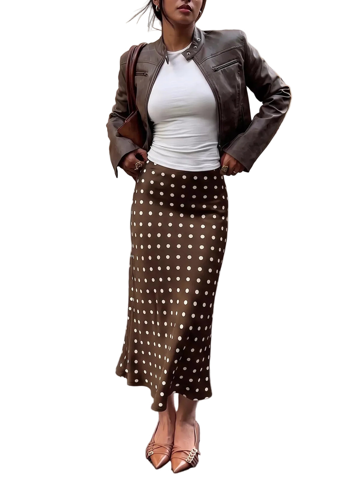 Polka Dot Midi Skirt
