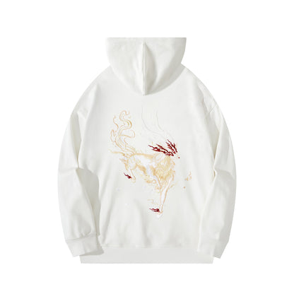 Reindeer Embroidery Hoodie