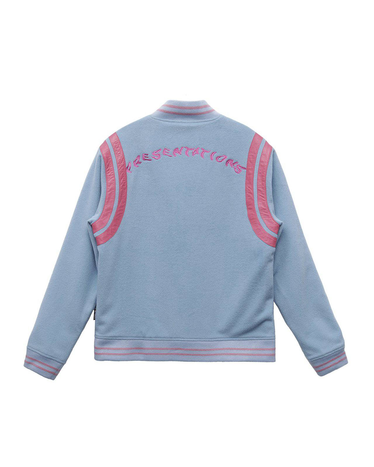 Wool Blend Varsity Jacket | Blue