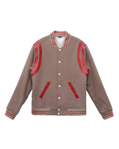 Wool Blend Varsity Jacket | Camel