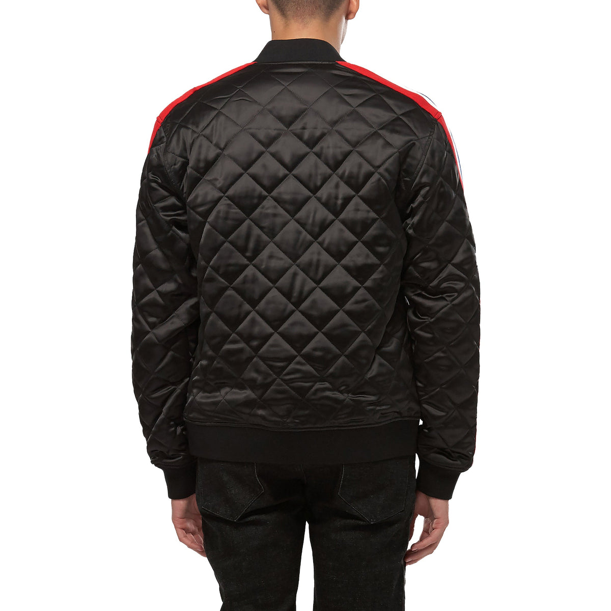 Quilted Satin Jacket | Black