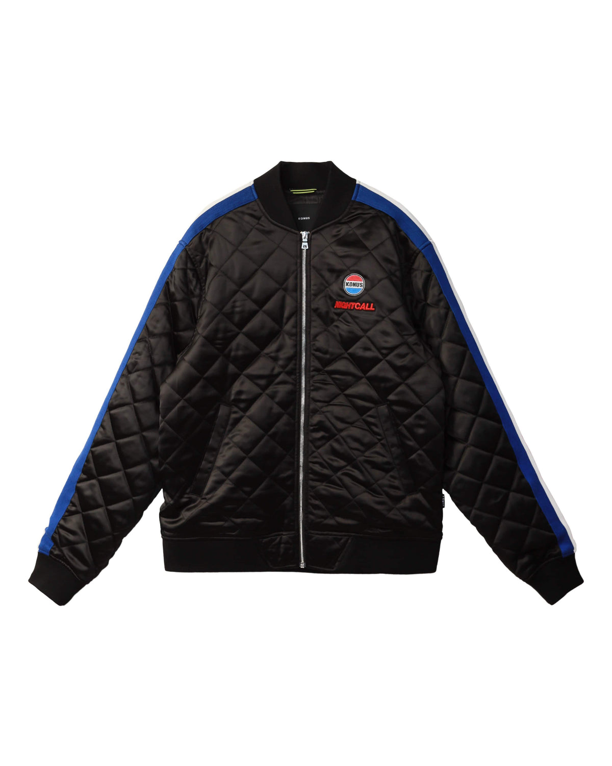Quilted Satin Jacket | Black