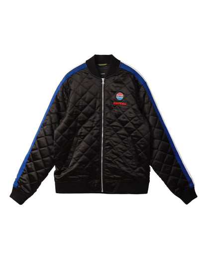 Quilted Satin Jacket | Black
