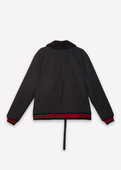 Sherpa Collar MA2 Bomber Jacket | Black