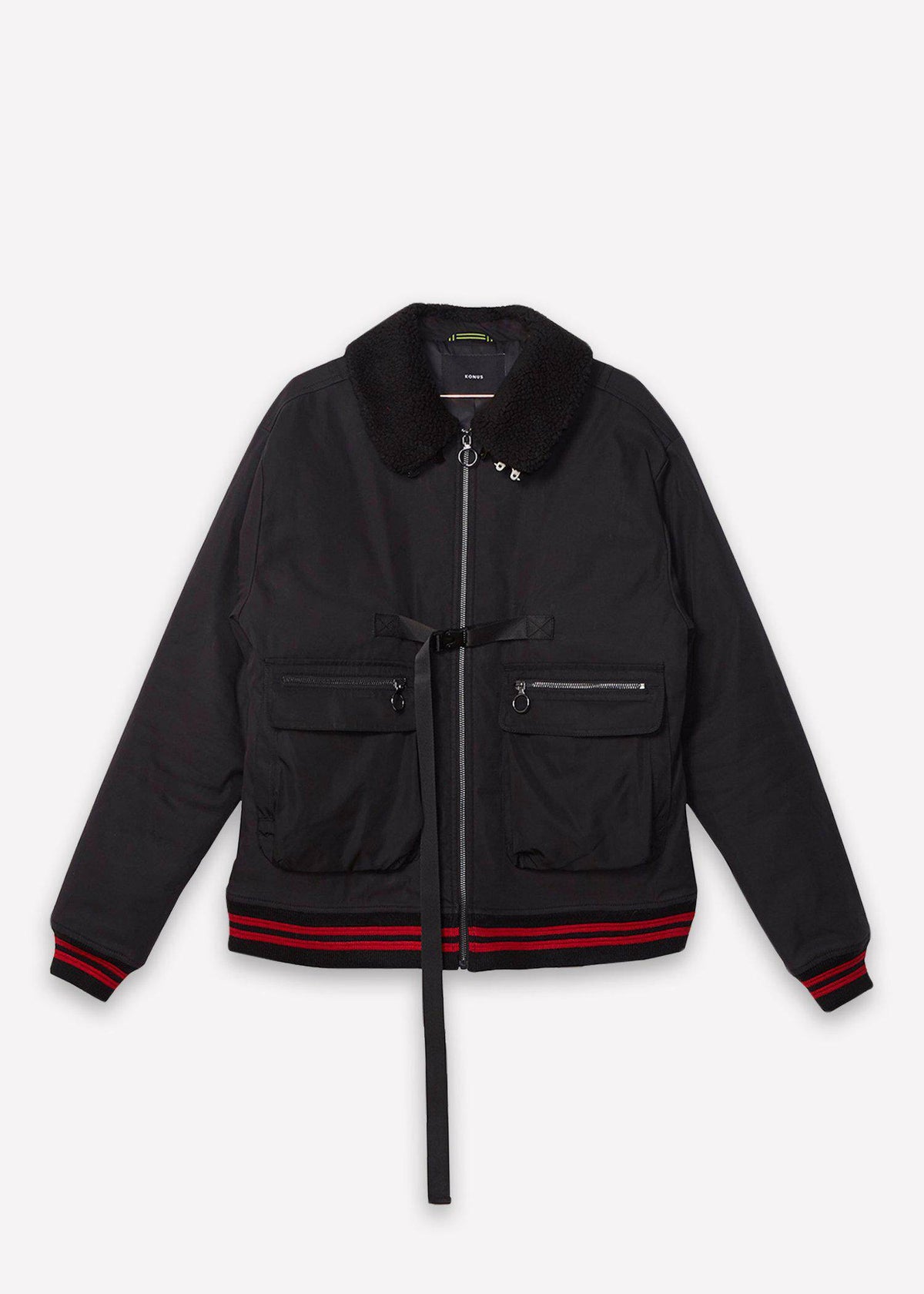 Sherpa Collar MA2 Bomber Jacket | Black