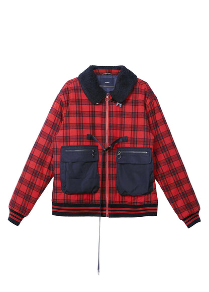 Sherpa Collar MA2 Bomber Jacket | Red