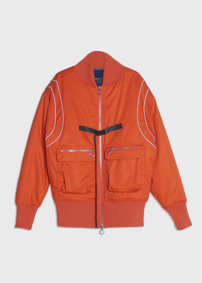 Oversize Bomber Jacket | Orange