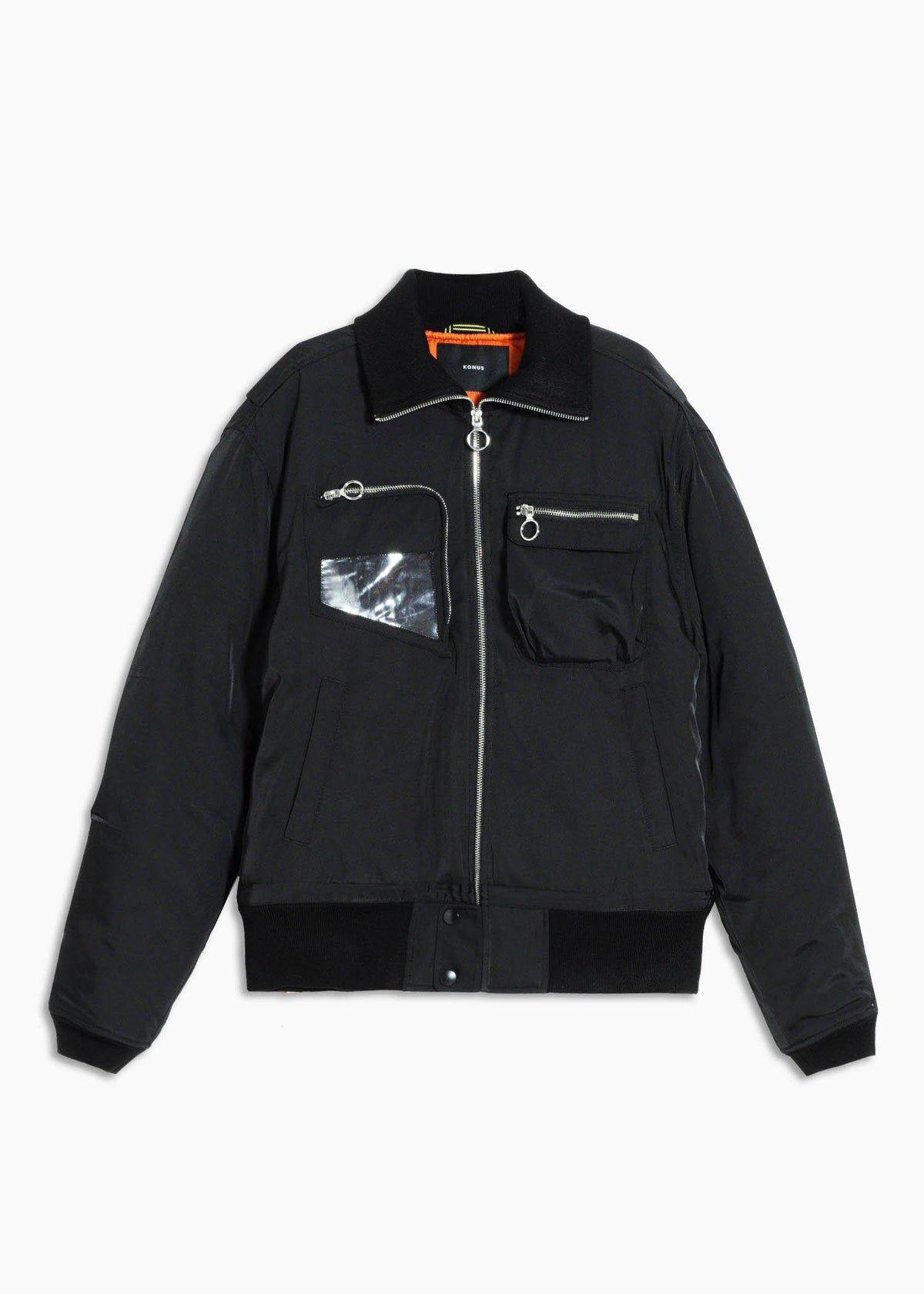 Mock Collar Bomber Jacket |Black