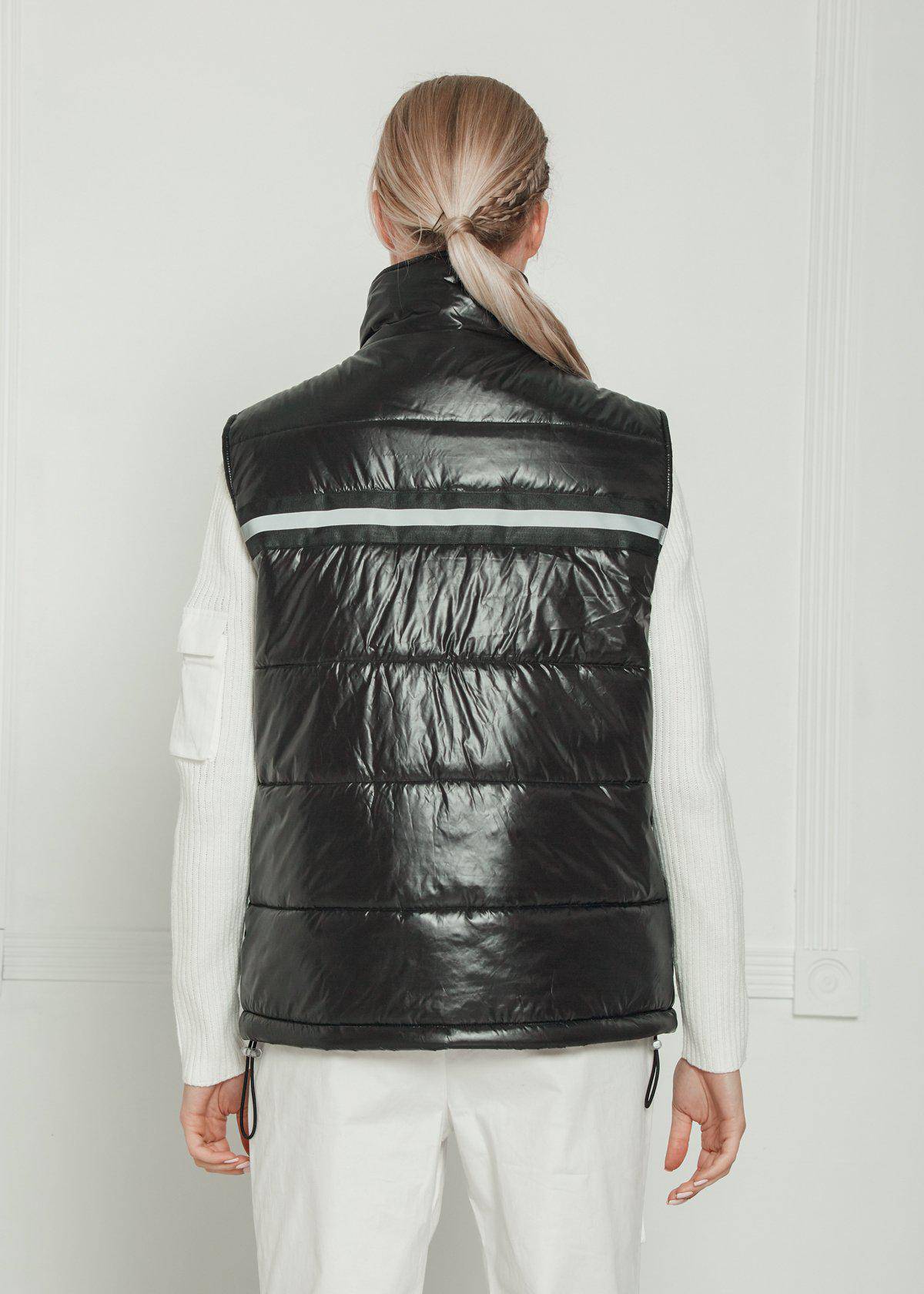Zip-Up Puffer Vest | Black