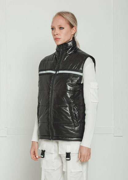 Zip-Up Puffer Vest | Black