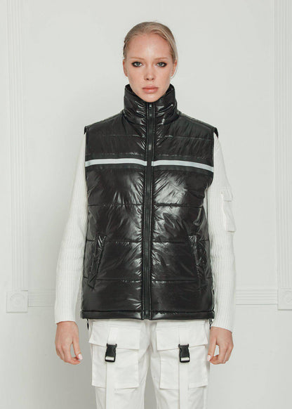 Zip-Up Puffer Vest | Black